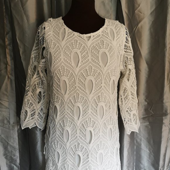 White lace lined dress by Anonyme, size M - Picture 1 of 3